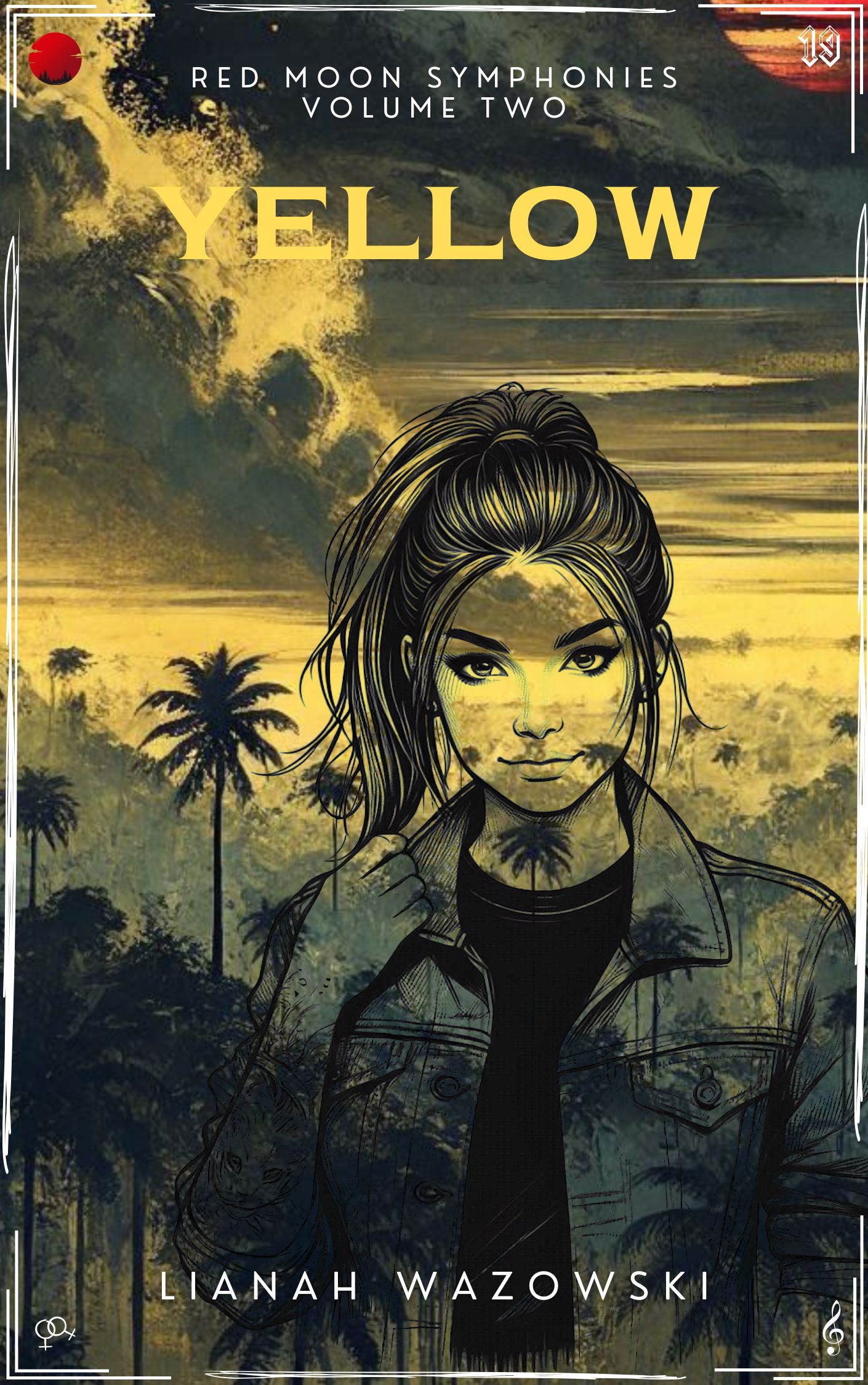 Cover of the book Yellow by Lianah Wazowski, Volume Two in the Red Moon Symphonies, a sapphic mystery sci-fi series