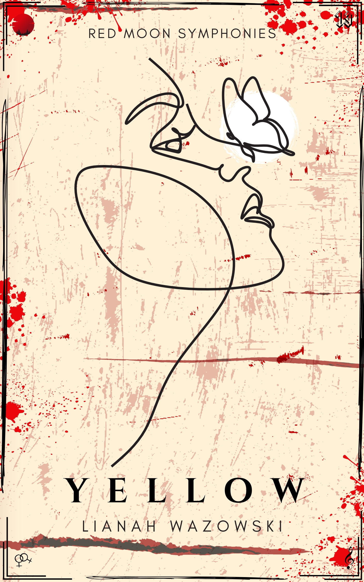Cover of the book Yellow by Lianah Wazowski, from the Red Moon Symphonies, a sapphic mystery sci-fi series